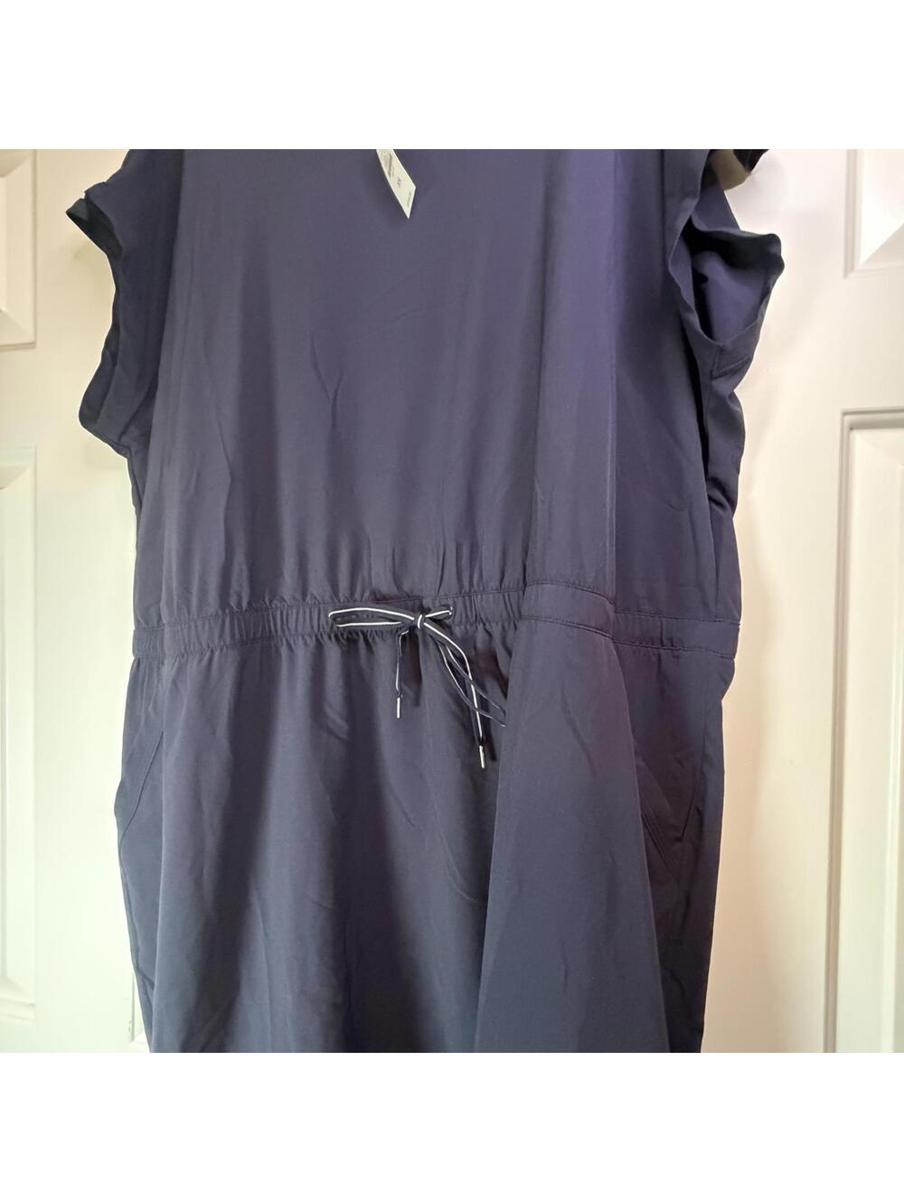 Talbots Navy Blue Midi Dress 3X NWT Casual Drawstring - Picture 4 of 6